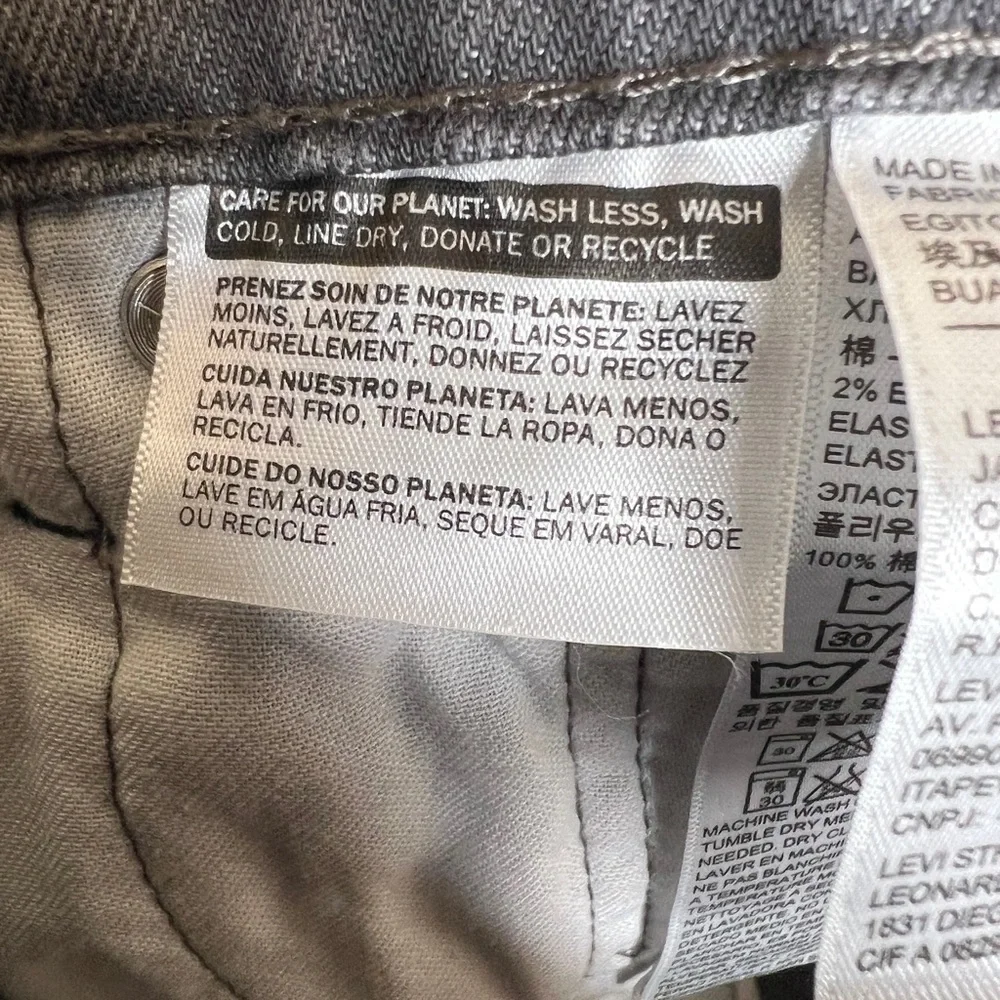Levi's Gray Slim Straight Denim Jeans Men's 30x30 Casual Work Outdoor